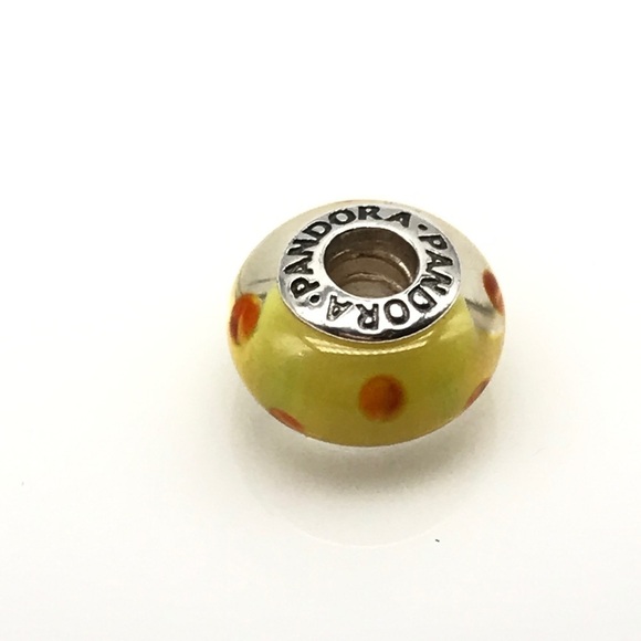 Pandora Yellow Orange Murano Glass Charm - Picture 3 of 5